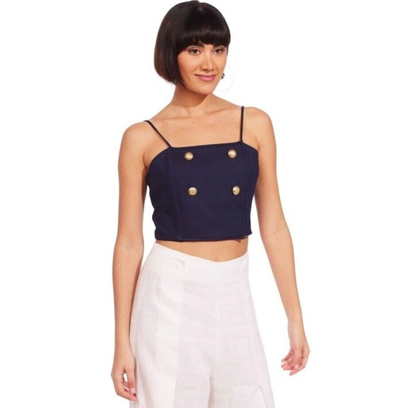 Anthropologie Eva Franco Ponte Trench Blouse Womens Size 4 Nautical NWT $110 - Picture 3 of 14